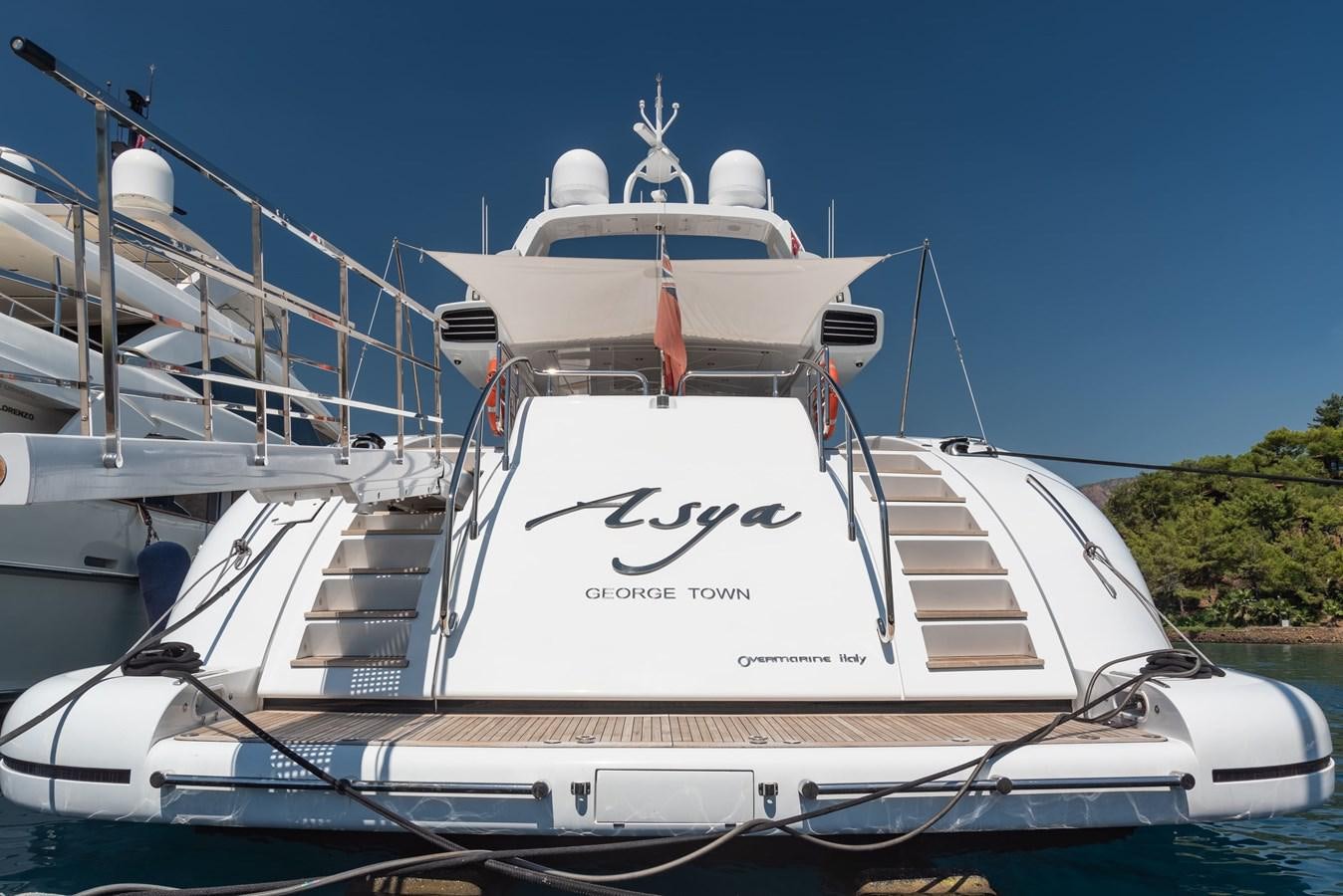 a white yacht on the water aboard ASYA Yacht for Sale