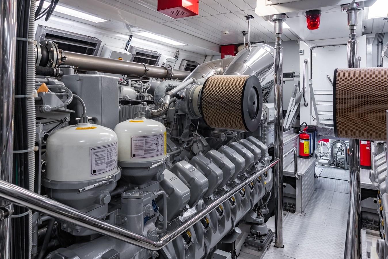 a large machine in a room aboard ASYA Yacht for Sale