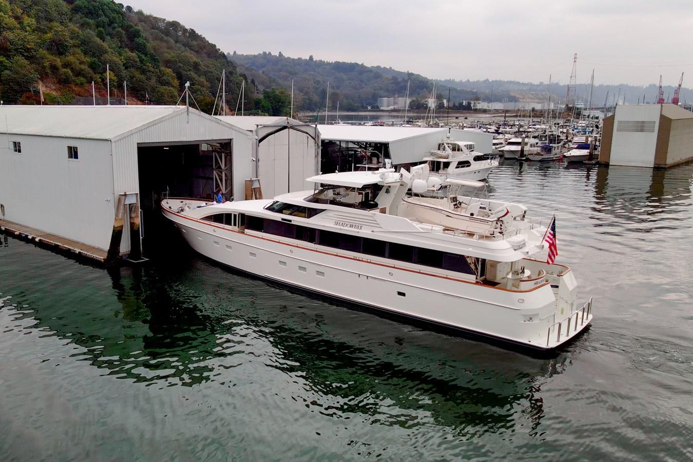 a boat docked at a pier aboard SHADOWFAX Yacht for Sale