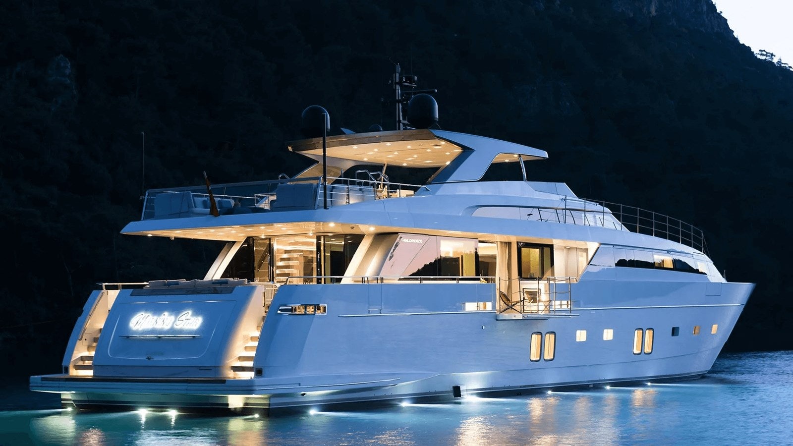 a boat on the water aboard 2018 SANLORENZO SL118 #614 Yacht for Sale