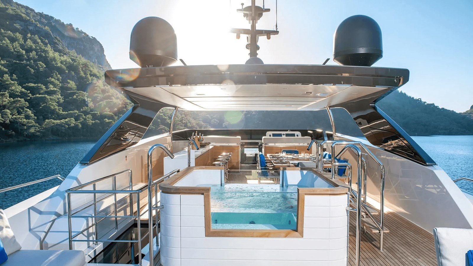 a boat on the water aboard 2018 SANLORENZO SL118 #614 Yacht for Sale