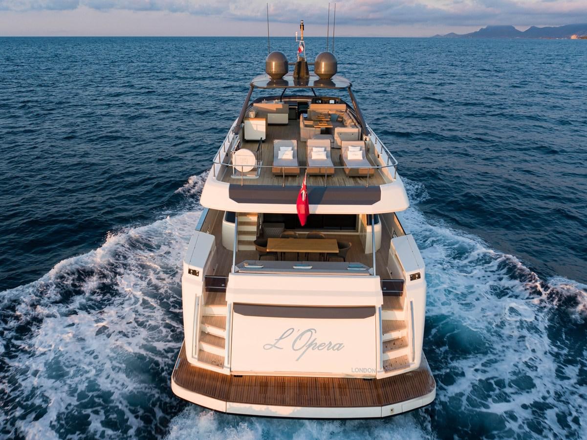 a boat in the water aboard L'OPERA Yacht for Sale