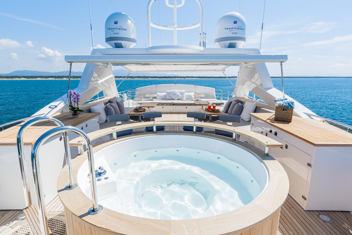 a boat with a person on the deck aboard DESEO Yacht for Sale