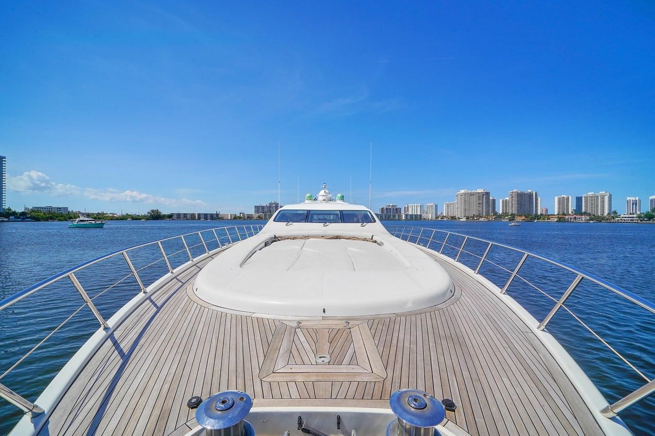 a boat on a body of water aboard 108' MANGUSTA 2002 Yacht for Sale