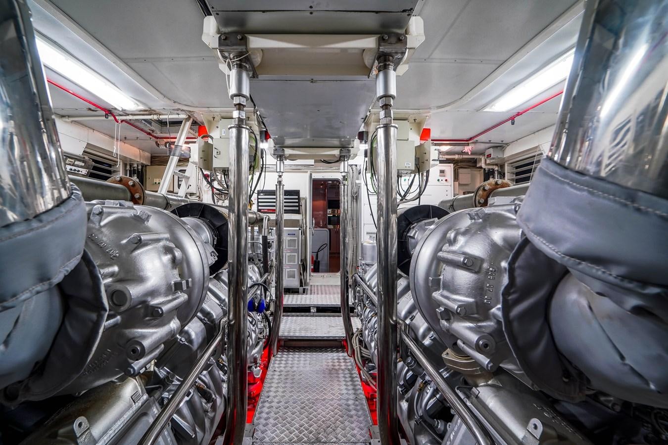 a close-up of the inside of a car aboard 108' MANGUSTA 2002 Yacht for Sale