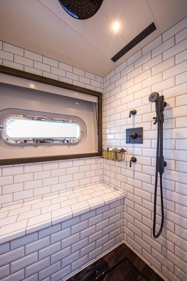 a shower unit in a bathroom aboard PINK GIN Yacht for Sale