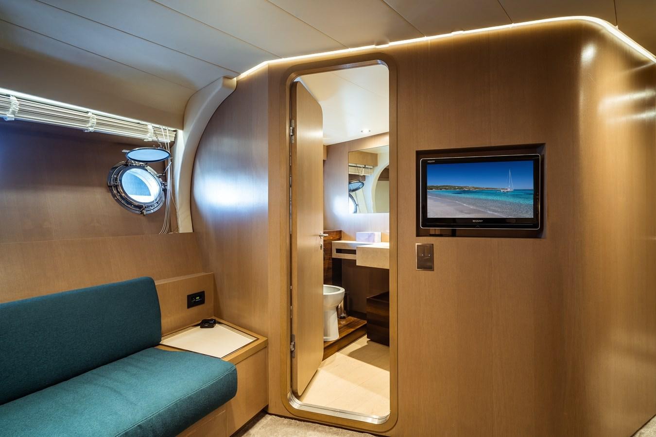a room with a mirror and a bed aboard ONE FORCE Yacht for Sale