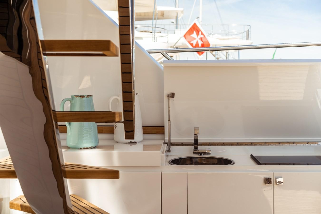 a sink and a window aboard ONE FORCE Yacht for Sale
