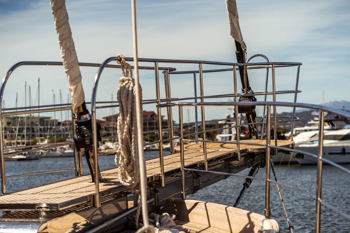 a large fish caught on a fishing pole aboard ONE FORCE Yacht for Sale