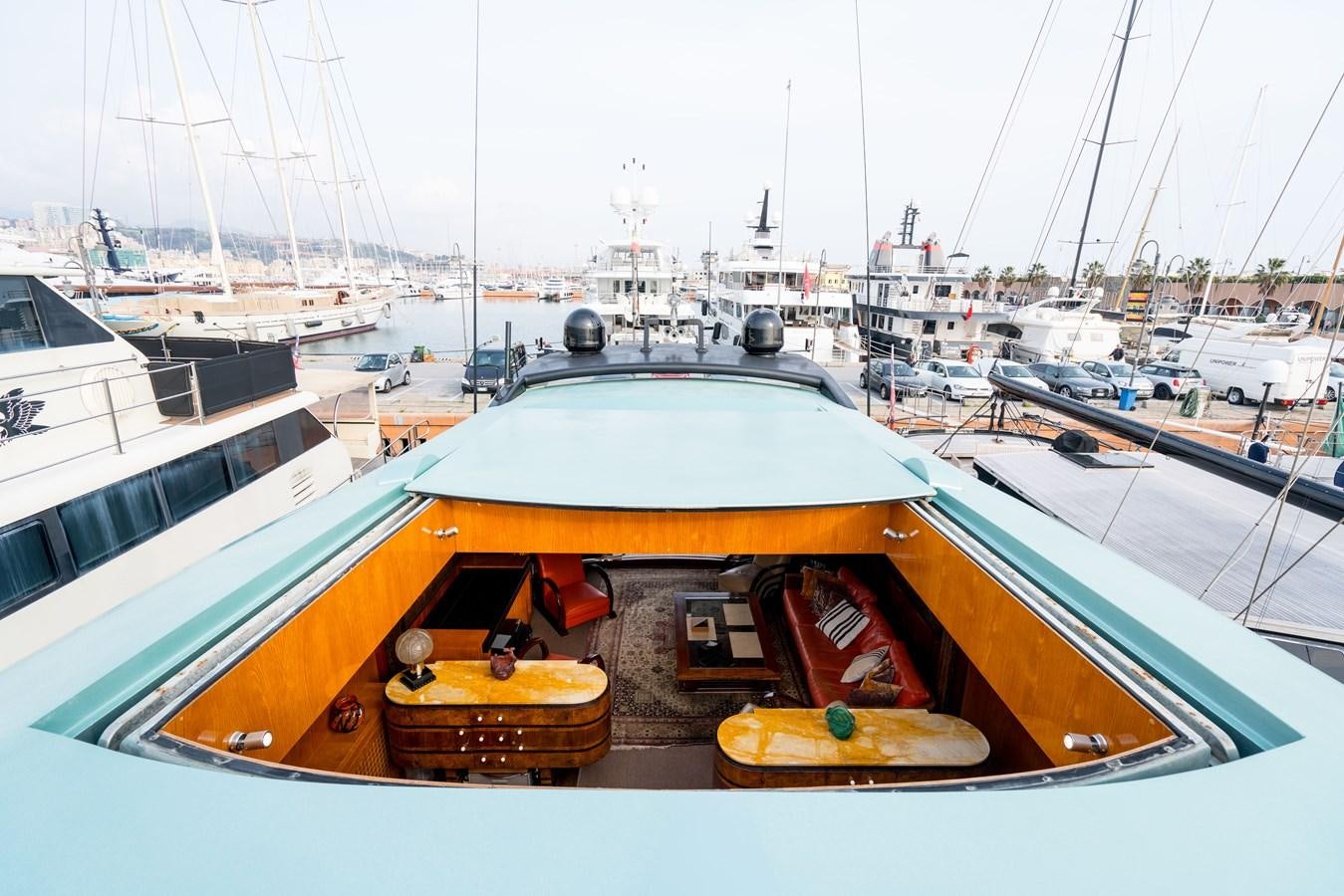 a boat in a harbor aboard CHASING SPIRIT Yacht for Sale