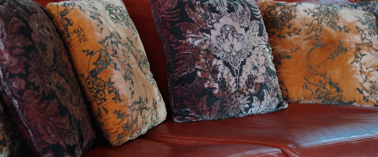 a pair of pillows on a table aboard CHASING SPIRIT Yacht for Sale