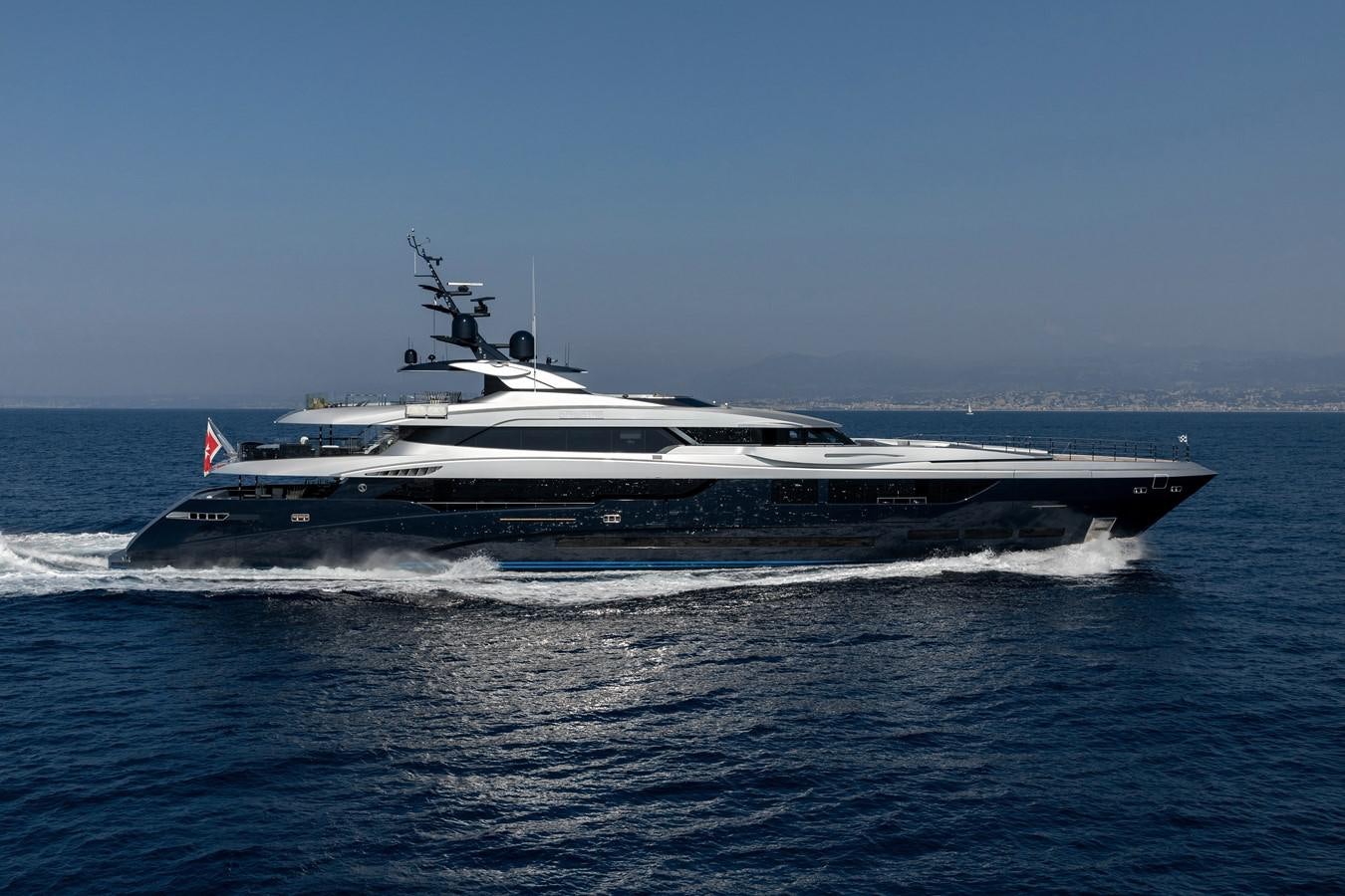 a large ship in the water aboard SARASTAR Yacht for Sale