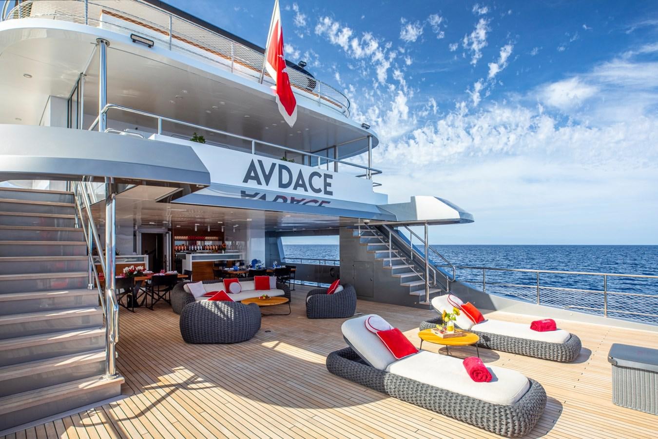 a boat on the water aboard AUDACE Yacht for Sale