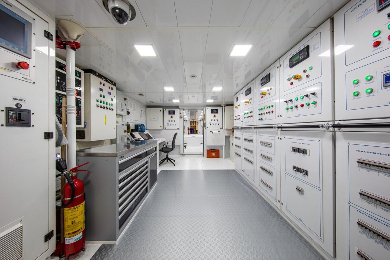 a room with several machines aboard AUDACE Yacht for Sale