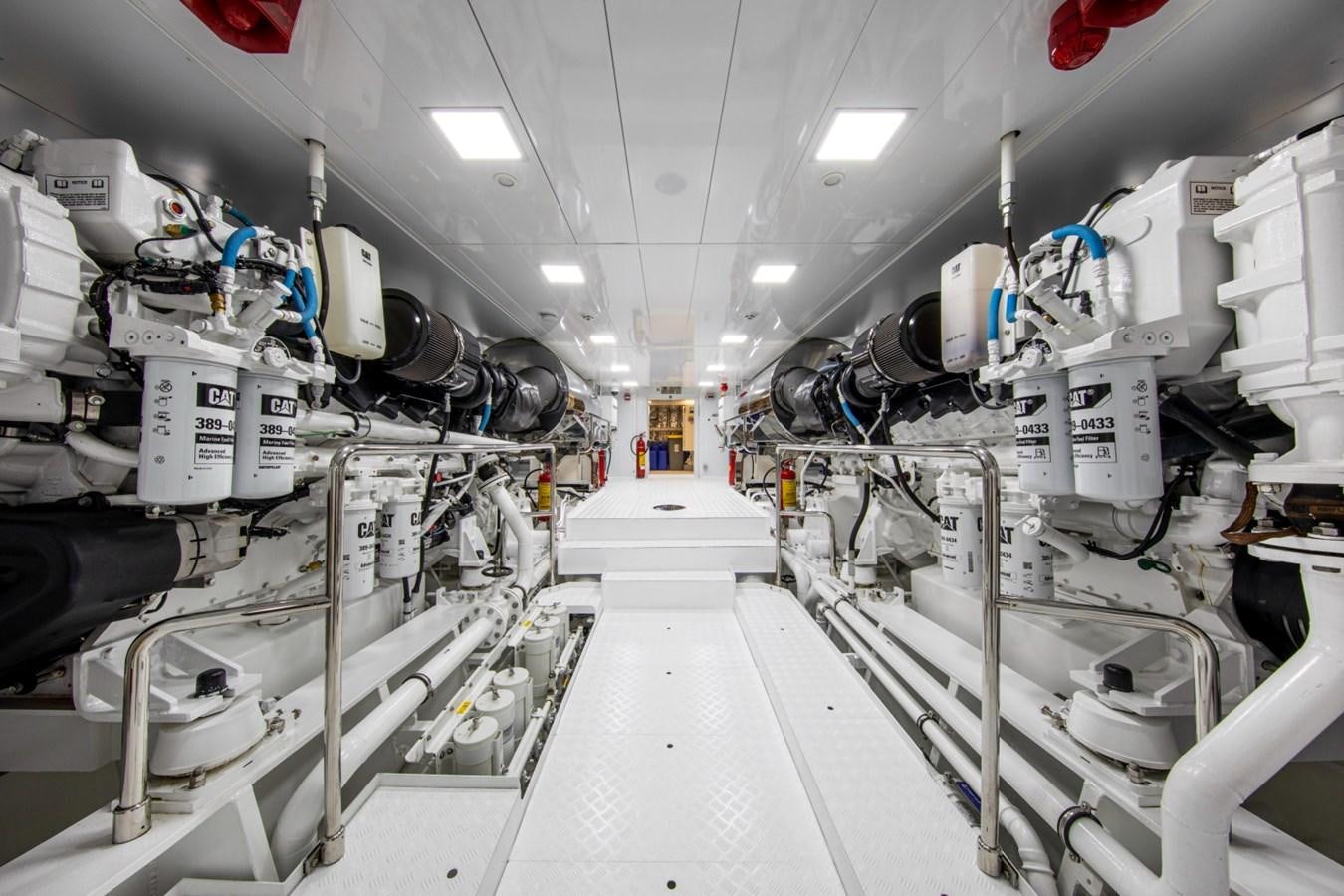 a room with white pipes aboard AUDACE Yacht for Sale