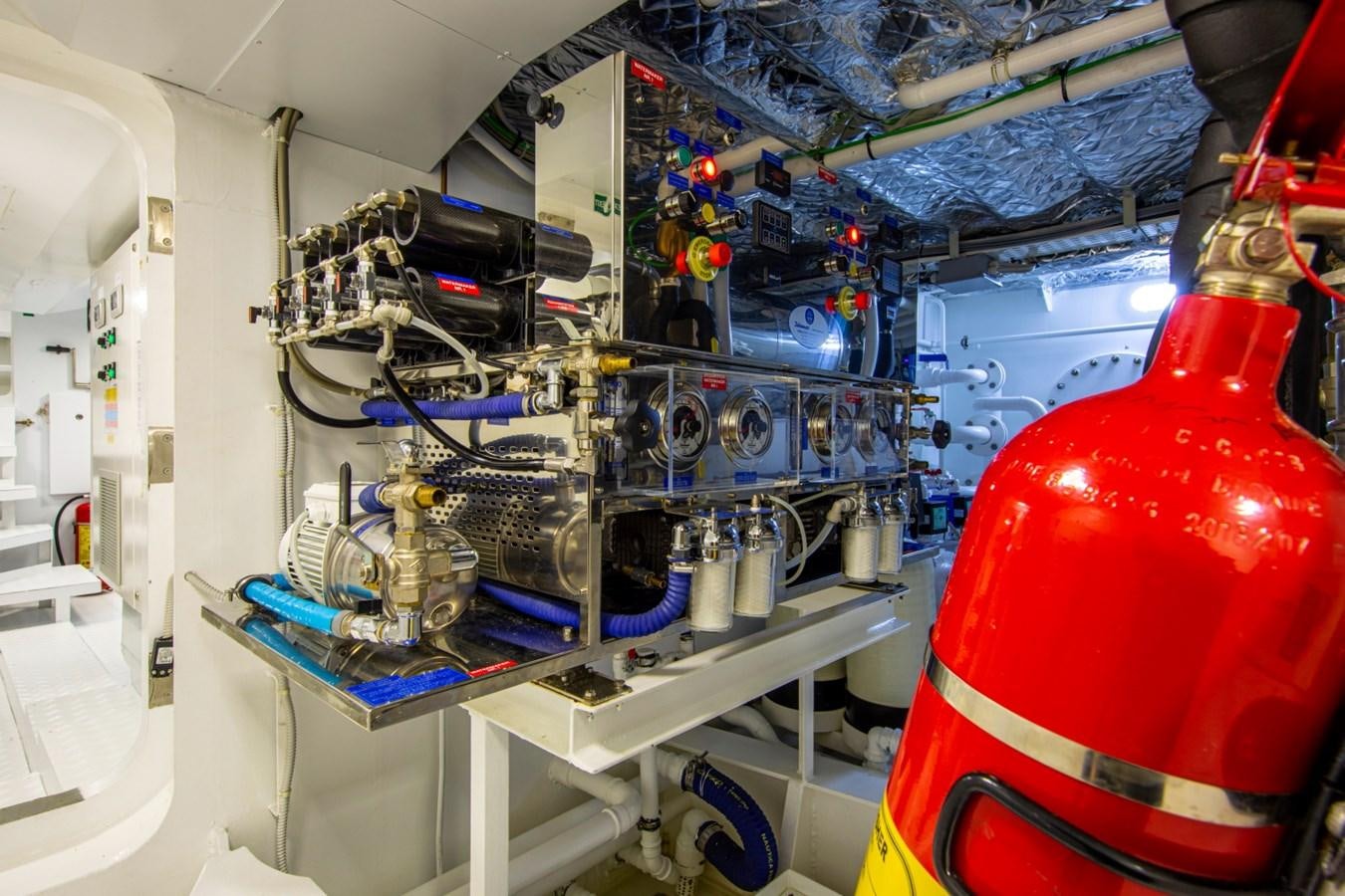 a close-up of a machine aboard AUDACE Yacht for Sale