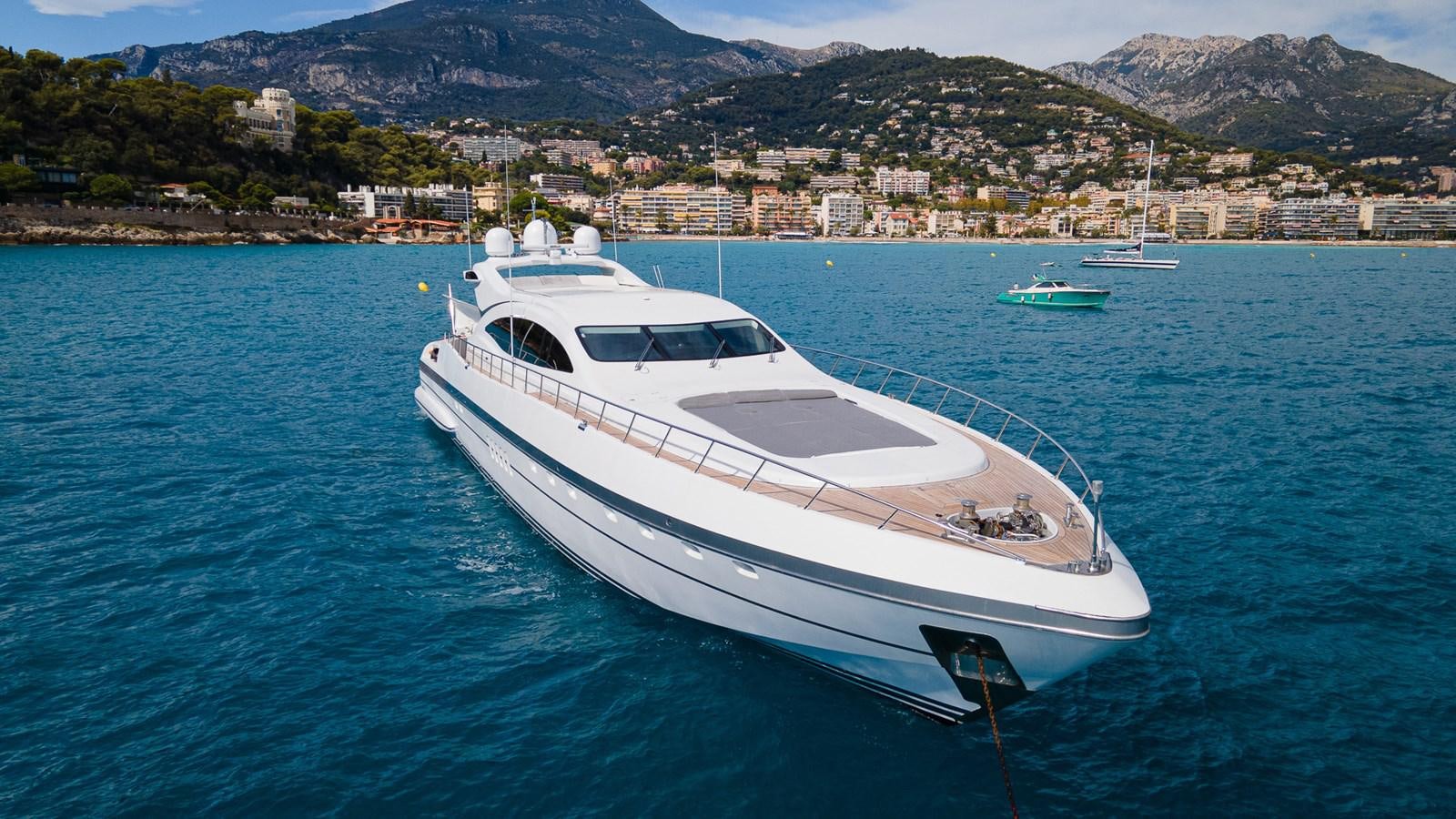 a white boat in the water aboard SPLENDIDA Yacht for Sale