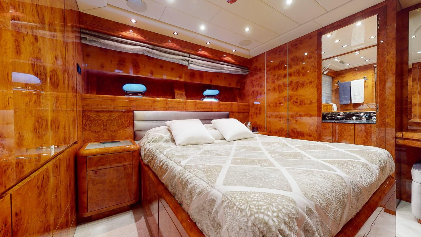 a bed in a room aboard SPLENDIDA Yacht for Sale