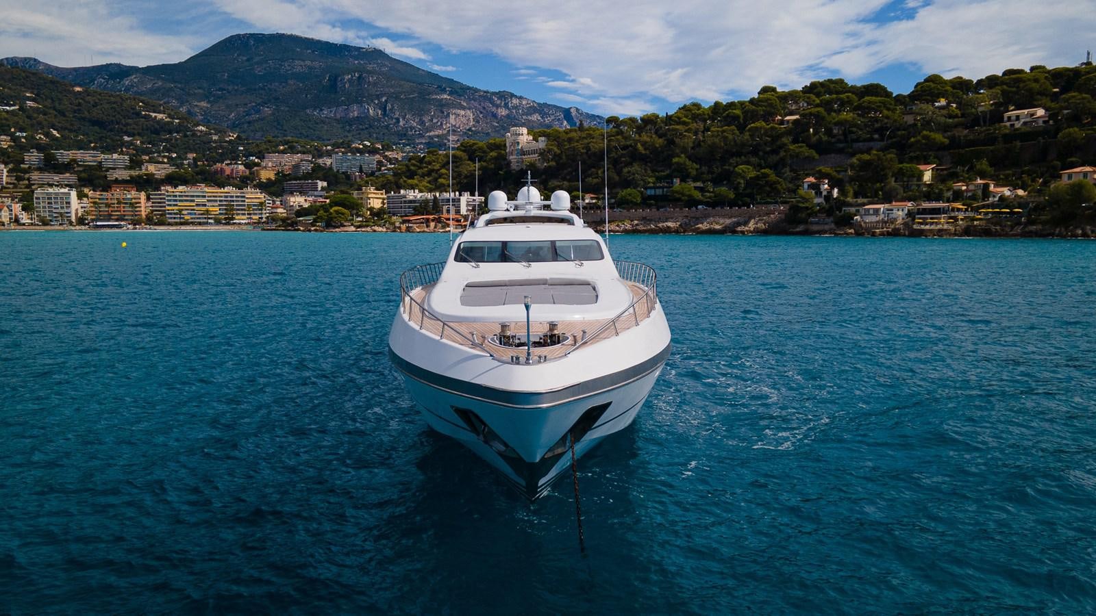a white yacht in the water aboard SPLENDIDA Yacht for Sale