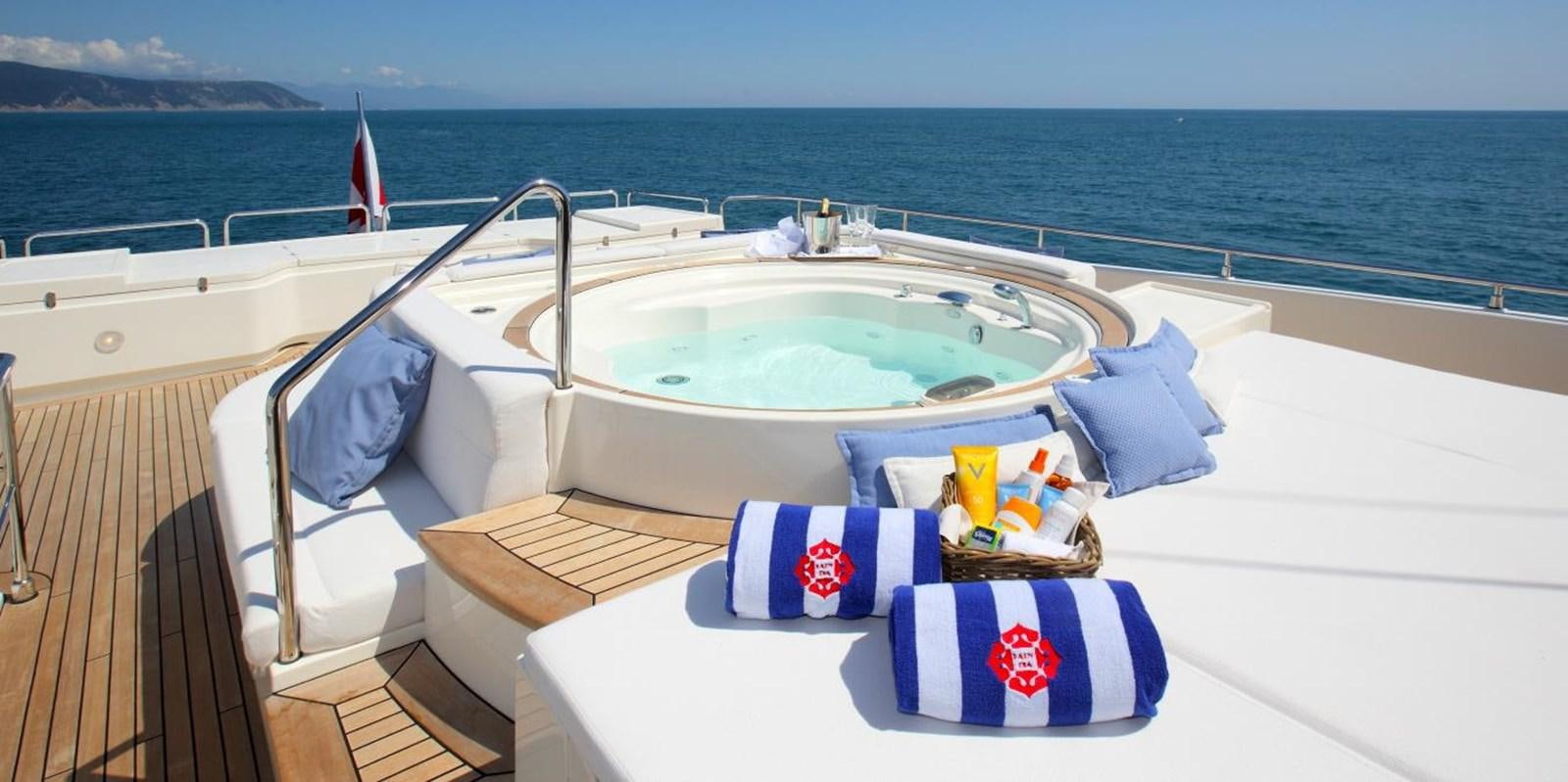 a boat on a body of water aboard VELA Yacht for Sale