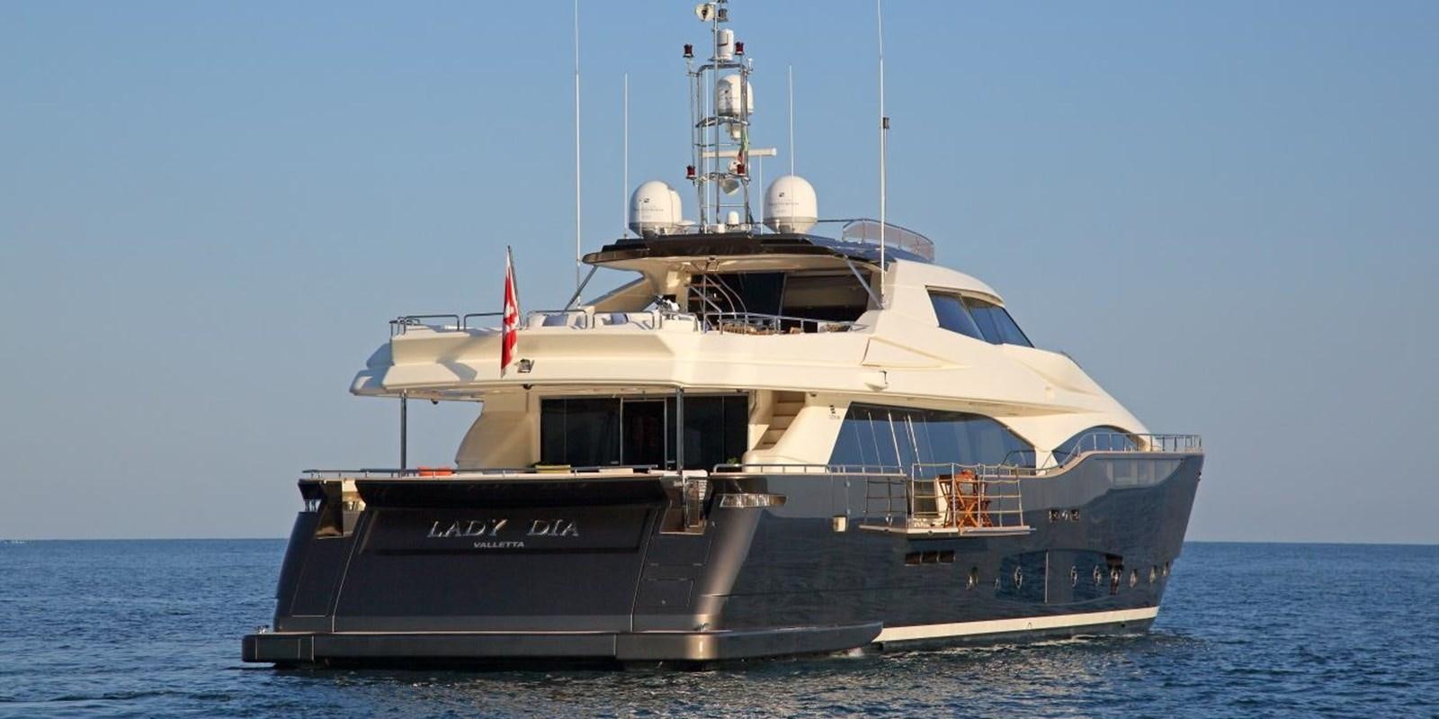 a large boat in the water aboard VELA Yacht for Sale