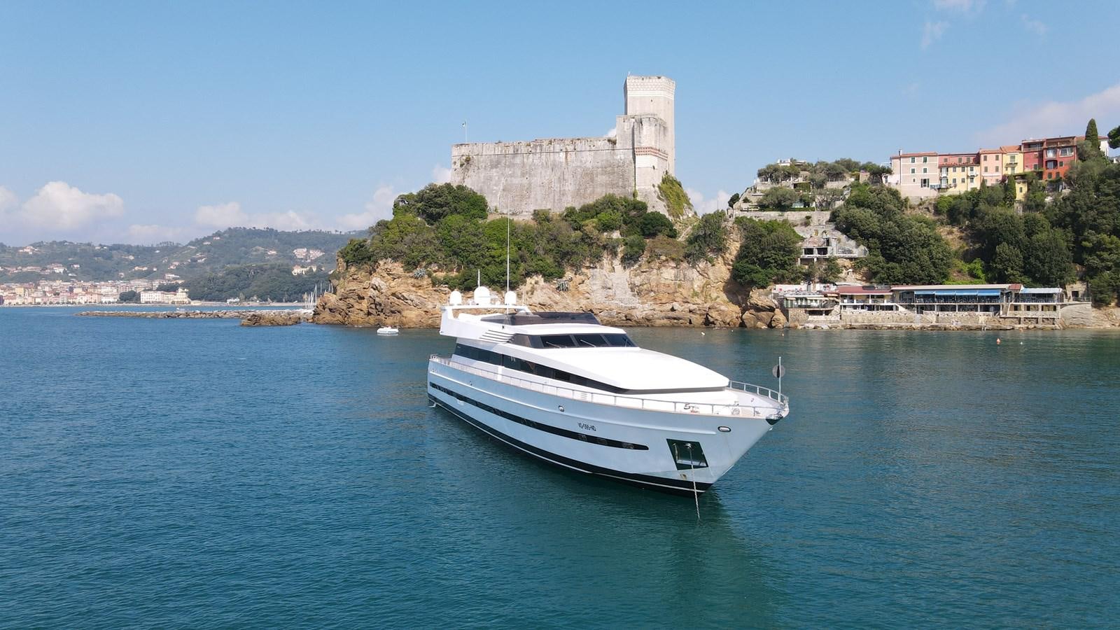 a boat on the water aboard IXIA Yacht for Sale