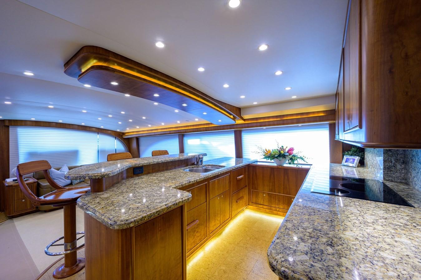 a kitchen with a marble counter top aboard GEORGIA GIRL Yacht for Sale