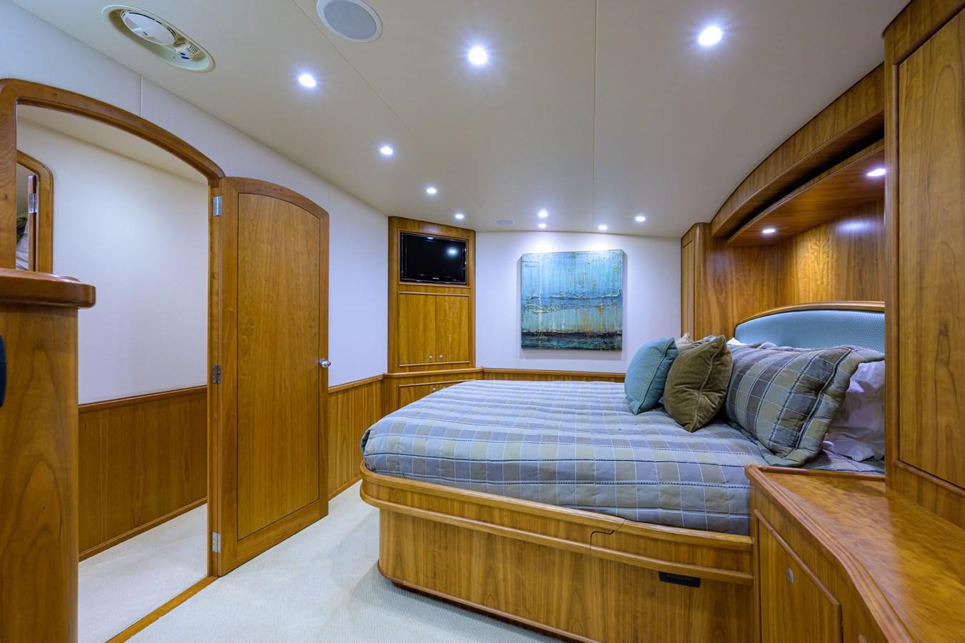 a bed in a room aboard GEORGIA GIRL Yacht for Sale