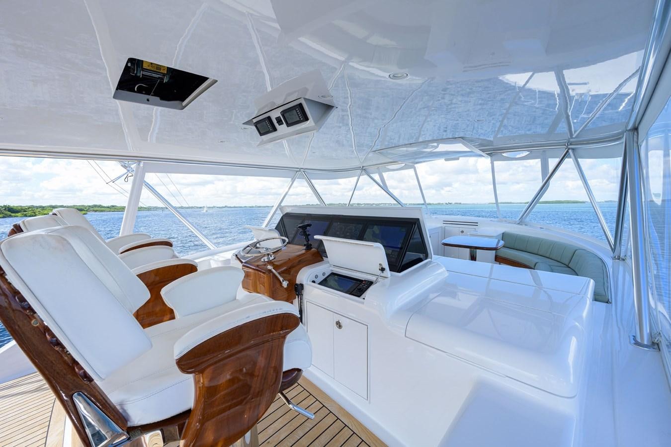 a boat with white furniture aboard GEORGIA GIRL Yacht for Sale