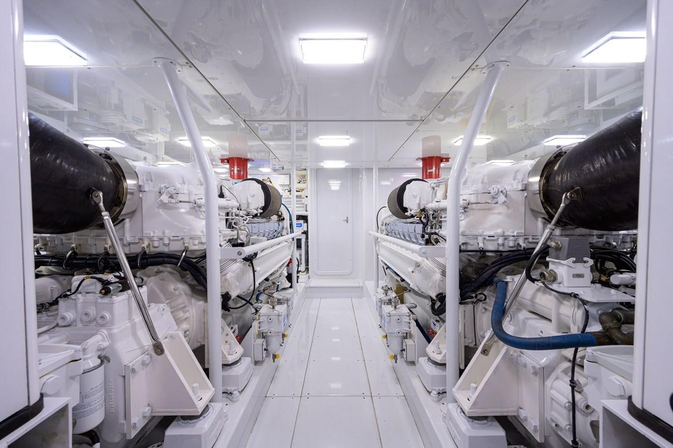 a room with white pipes aboard GEORGIA GIRL Yacht for Sale