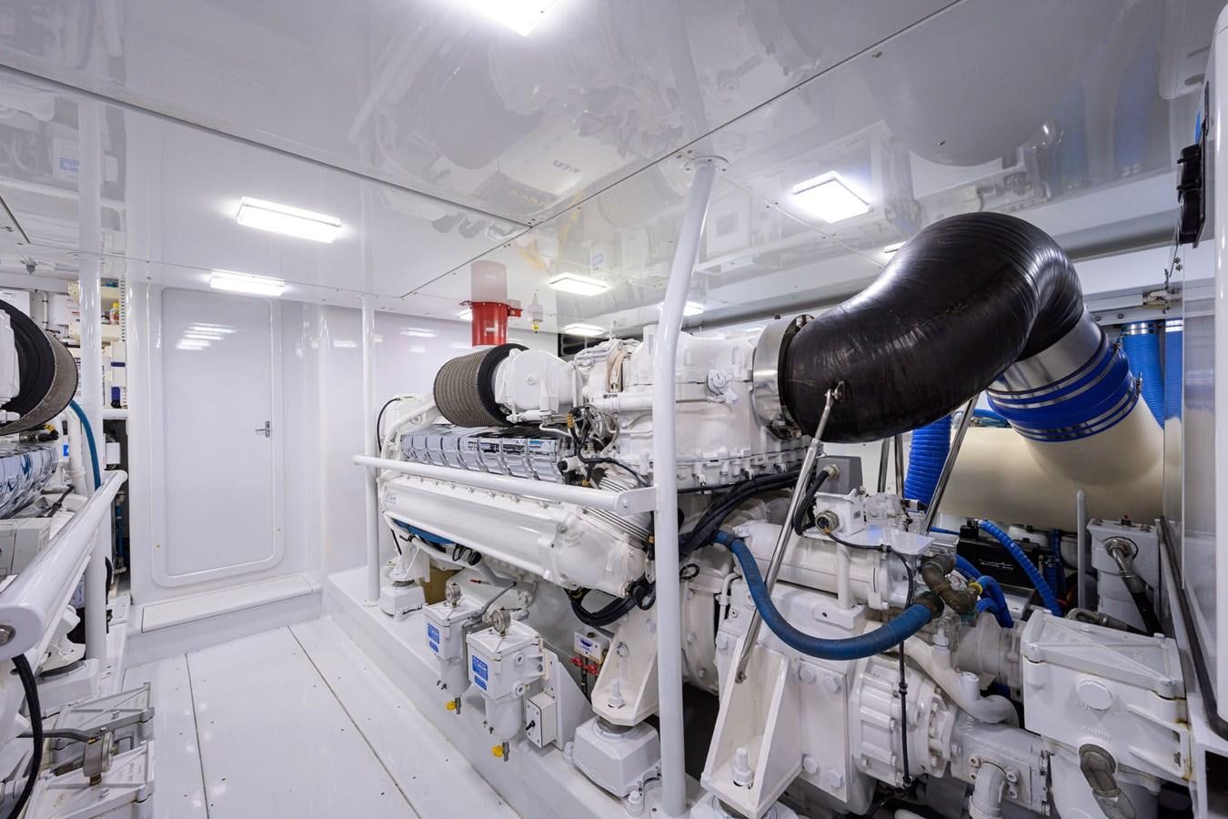 a room with white pipes and pipes aboard GEORGIA GIRL Yacht for Sale