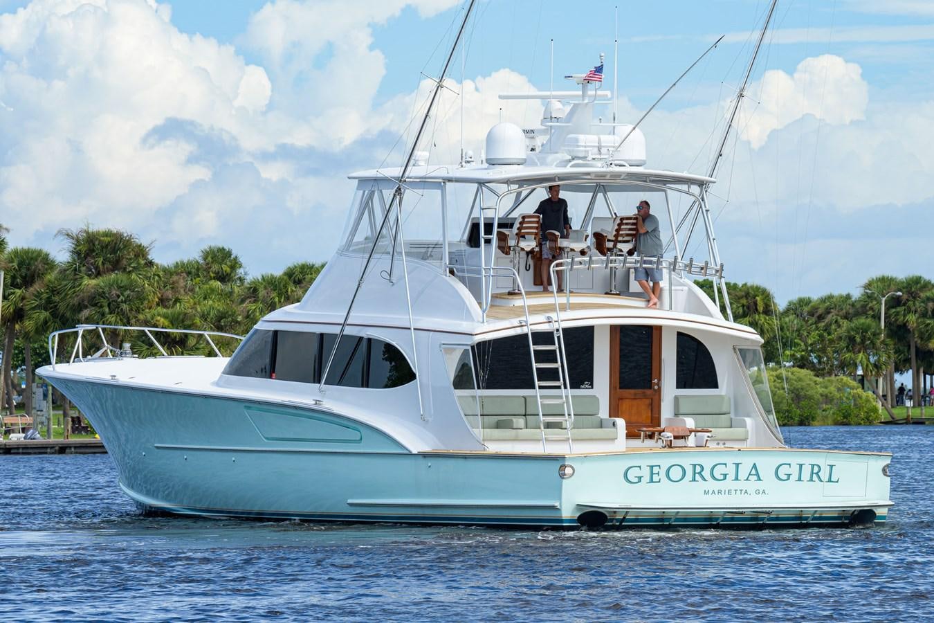 a boat on the water aboard GEORGIA GIRL Yacht for Sale