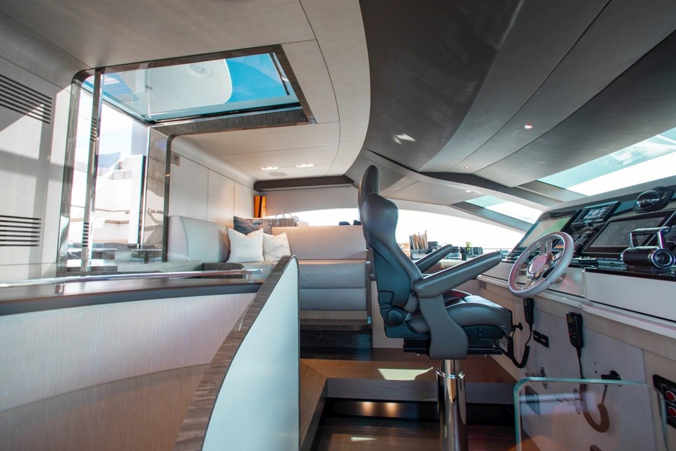 inside of a vehicle aboard INDIGO Yacht for Sale
