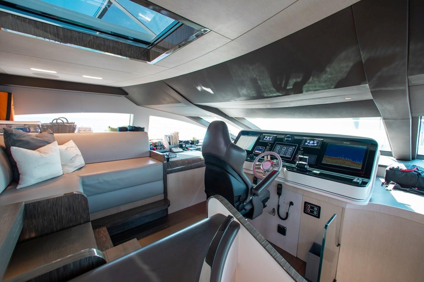 inside of a car aboard INDIGO Yacht for Sale