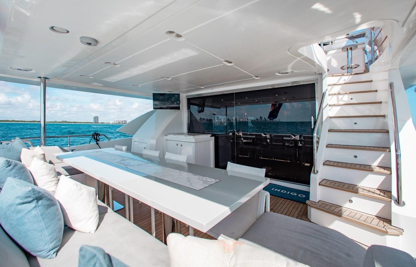 inside of a space ship aboard INDIGO Yacht for Sale