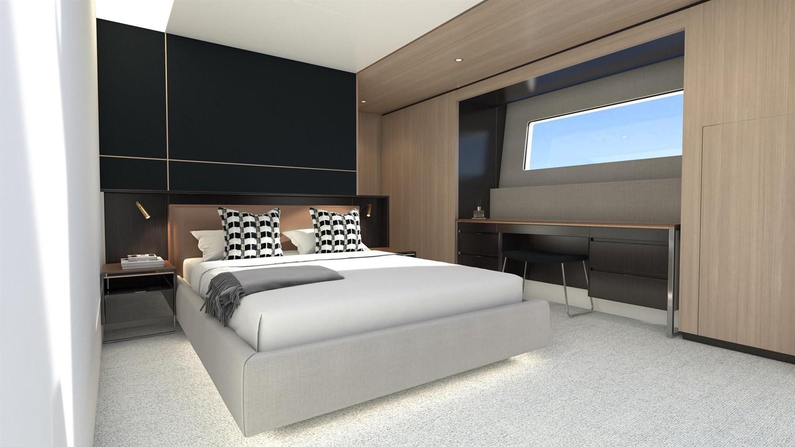 a bed in a room aboard OCEAN 460 Yacht for Sale