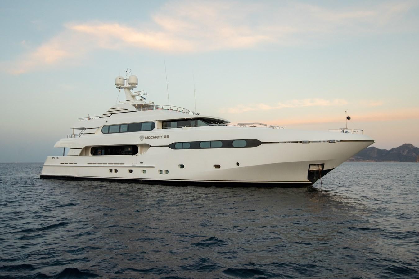 a white yacht in the water aboard MAXIMILIAN MMIV Yacht for Sale