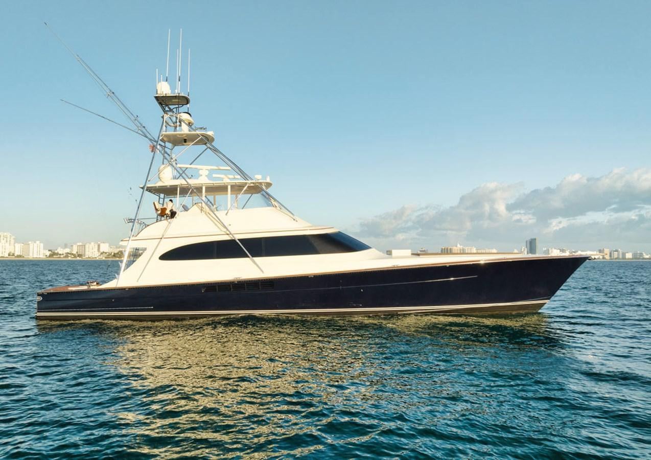 a large ship in the water aboard OWL'S NEST Yacht for Sale