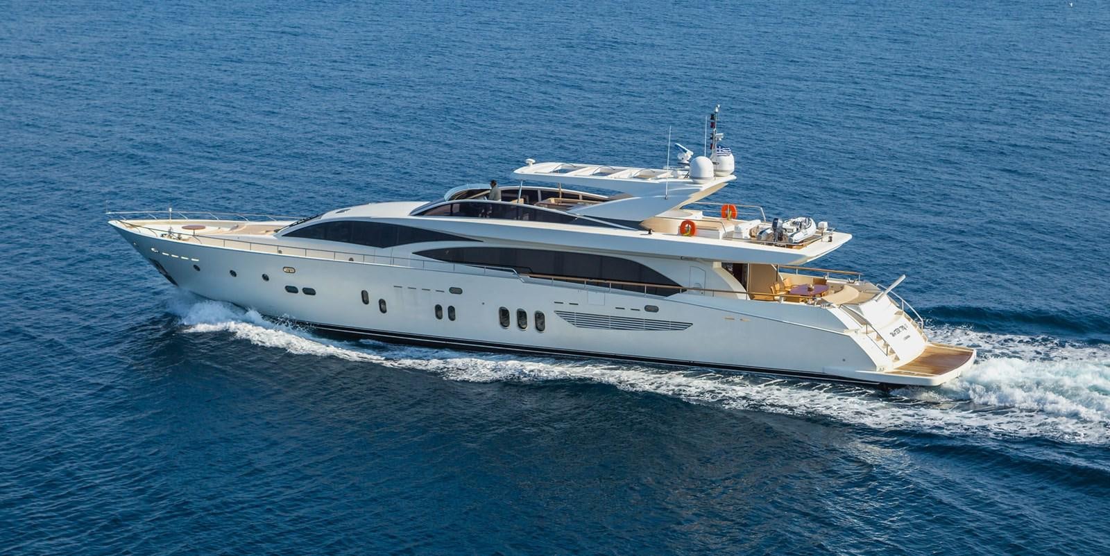 a white yacht on the water aboard WATER TOY III Yacht for Sale