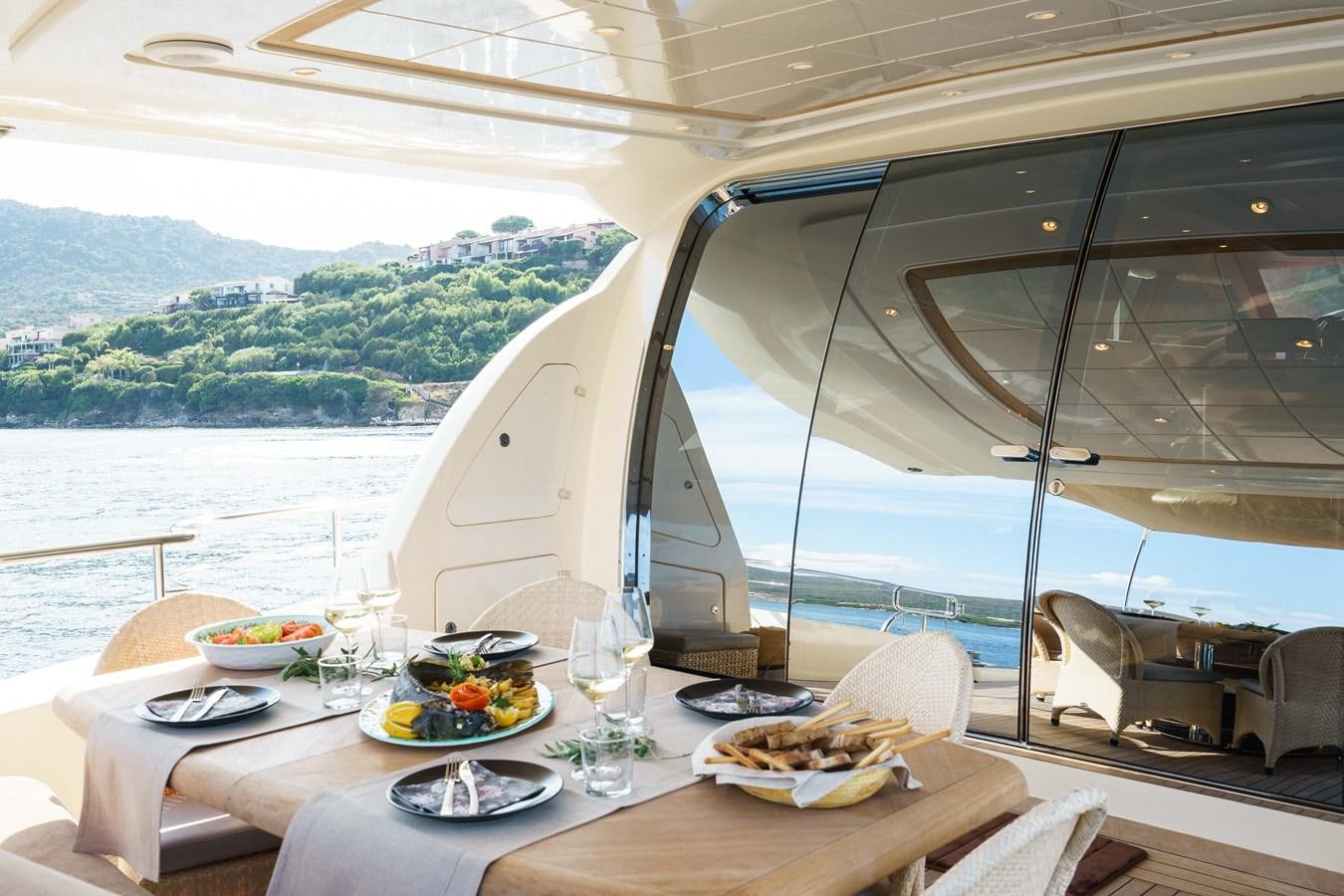 a table with food on it aboard ALLIE Yacht for Sale