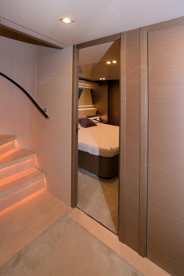 a bathroom with a glass shower aboard VICTORIA VIENNA Yacht for Sale