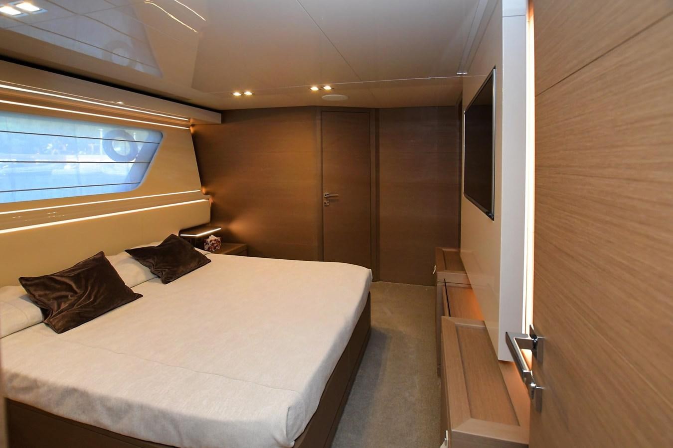 a bed in a room aboard VICTORIA VIENNA Yacht for Sale