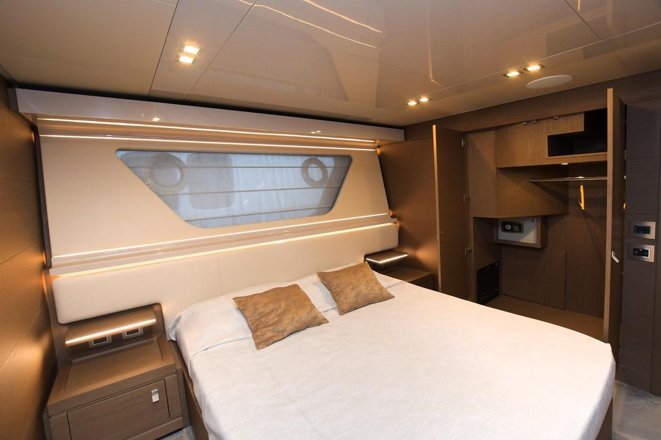 a bed in a room aboard VICTORIA VIENNA Yacht for Sale