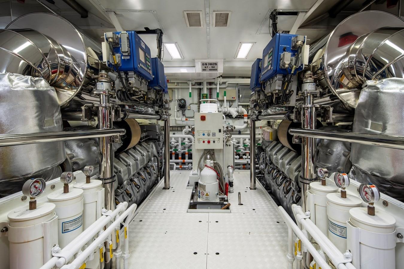 a room with machinery aboard MRS L Yacht for Sale