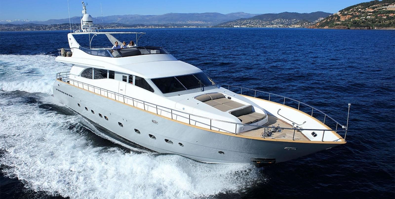 a boat on the water aboard COCA VI Yacht for Sale