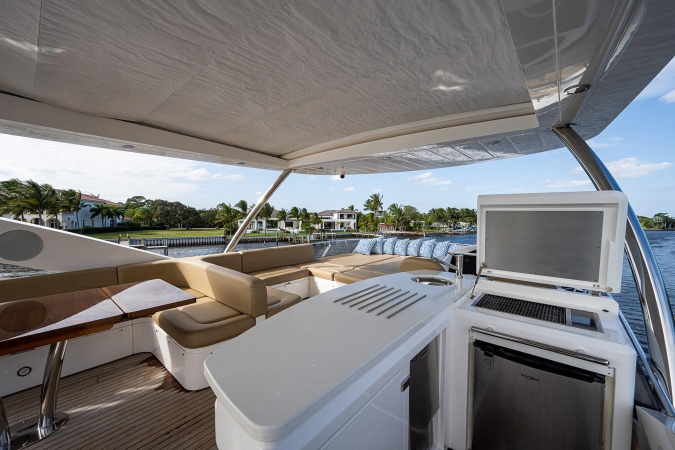 a boat with a laptop on it aboard 212 Yacht for Sale