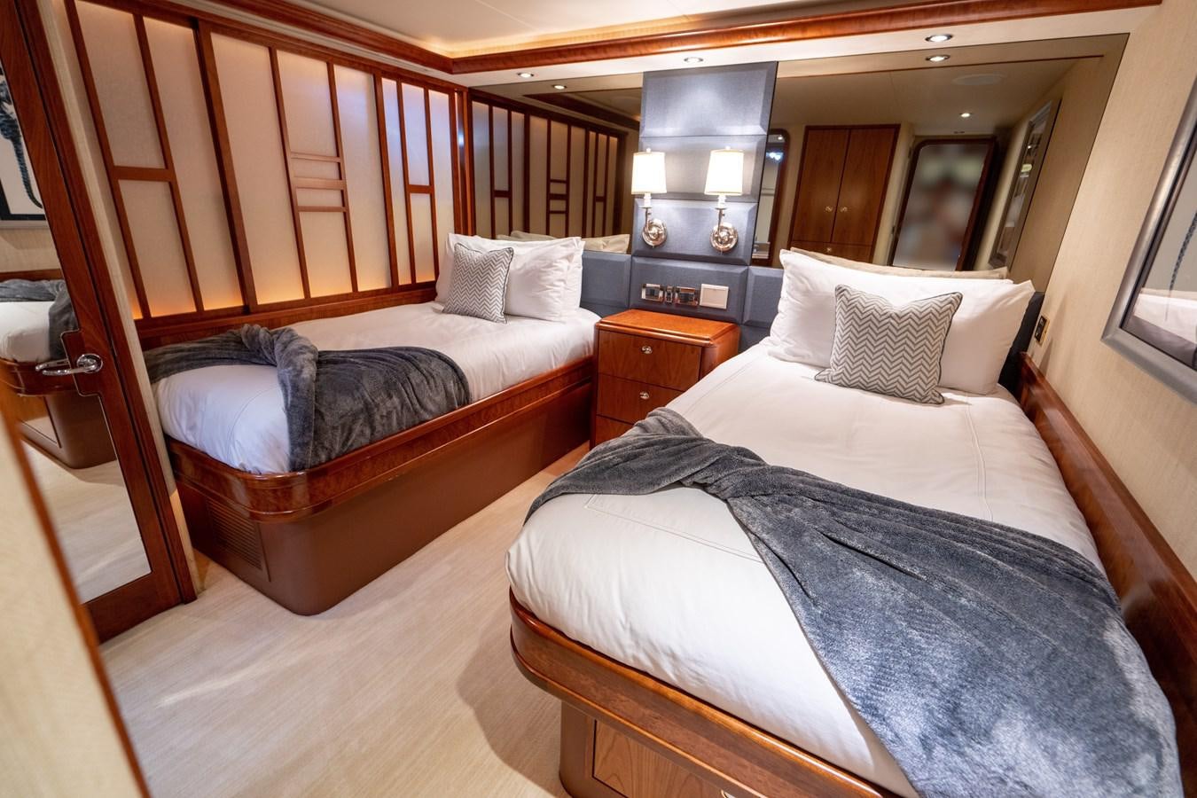 a room with two beds aboard NO NAME 112 Yacht for Sale