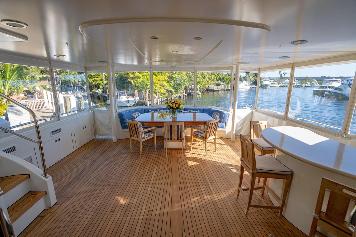 a large open kitchen and dining area aboard NO NAME 112 Yacht for Sale