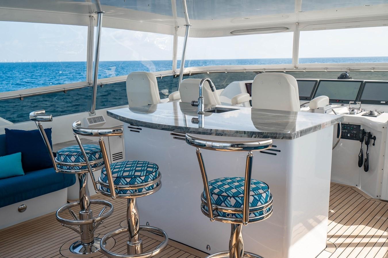 a table on a boat aboard INEVITABLE Yacht for Sale