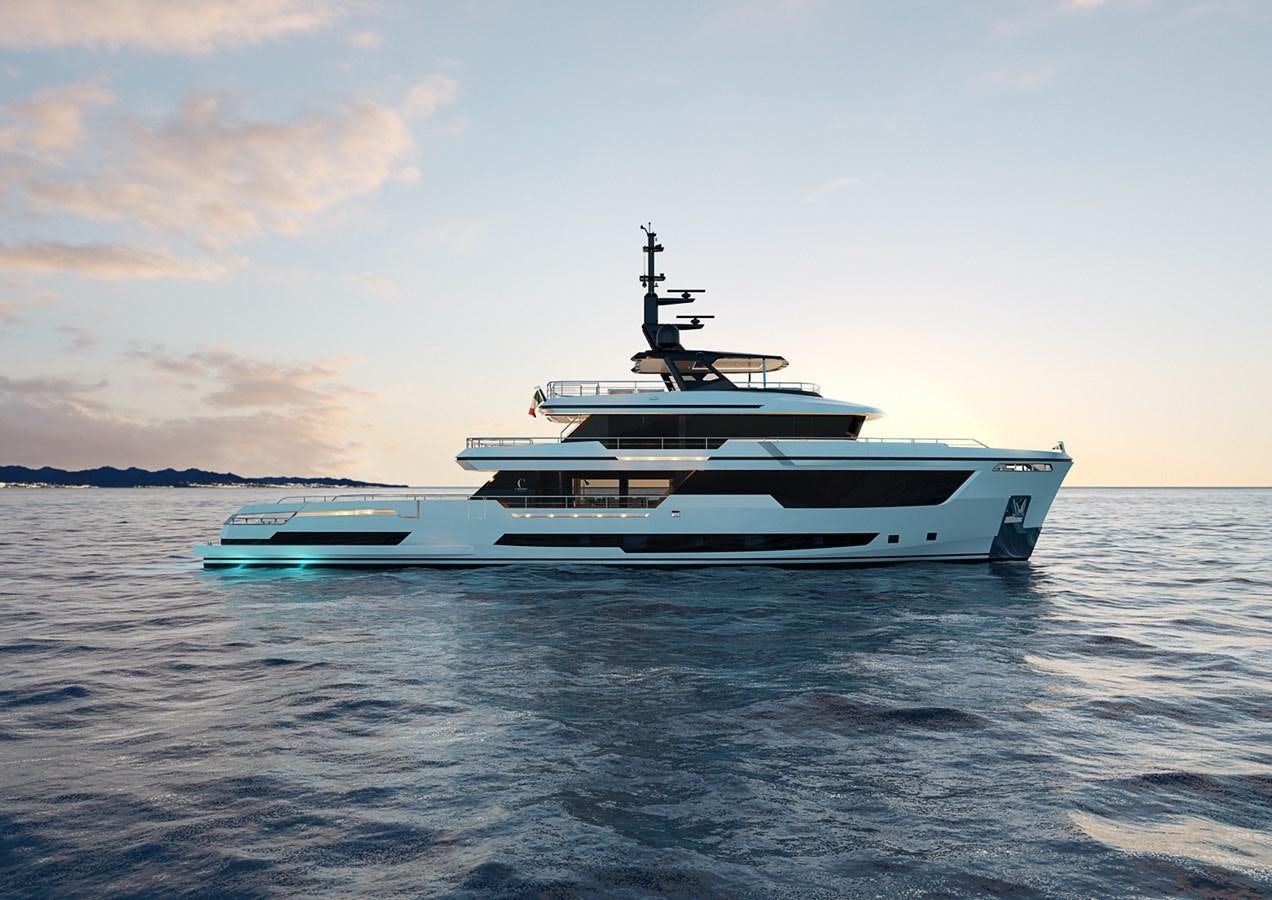 a white yacht on the water aboard COLUMBUS CROSSOVER 42/01 Yacht for Sale